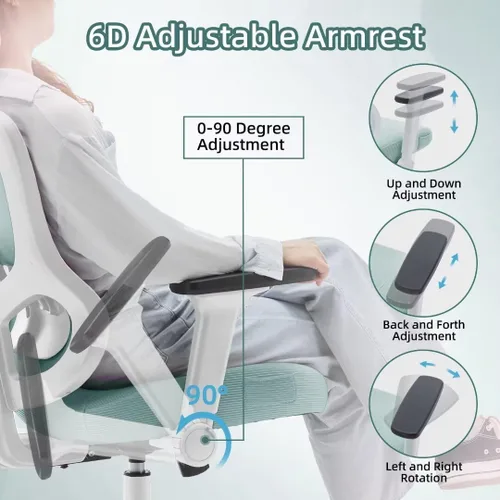Miniatura 5 de Silla de oficina ergonómica grande y alta reclinable para juegos, soporte lumbar ajustable, reposabrazos 6D, reposacabezas 6D, sillas giratorias