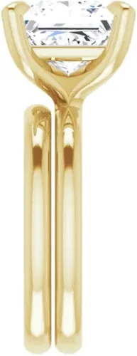 Miniatura 2 de Juego de anillos de compromiso hechos a mano de plata 925, 10 K14 K18 quilates de oro macizo de 4 quilates de corte princesa de moissanita