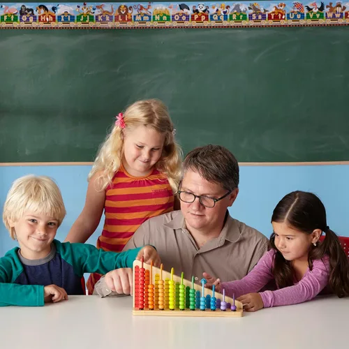 Miniatura 5 de Melissa & Doug – Ábaco de suma y resta – juguetes educativos con 55 perlas de colores y construcción de madera resistente
