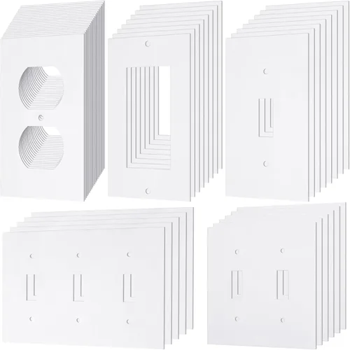Tondiamo 46 Paquetes de Almohadillas de Aislamiento para Tomacorrientes, Selladores de Placas de Pared para Ahorro de Energía Eléctrica, Aislamiento