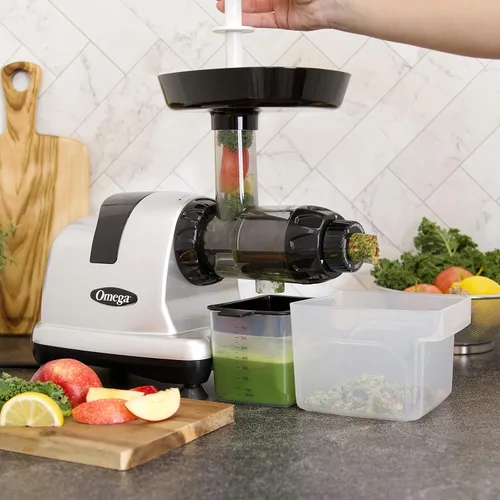 Miniatura 4 de Omega Máquina exprimidora de prensado en frío, extractor de jugo de frutas y verduras y sistema de nutrición para leche de nuez para bebés