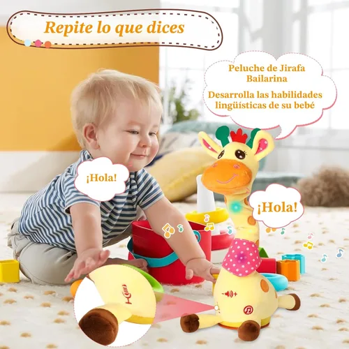 Miniatura 7 de Jirafa de Peluche Bailarina Juguetes para Bebé Cantando Canciones Juguete para Niños Pequeños Repite Lo Que Dices Juguete Musical Brillante