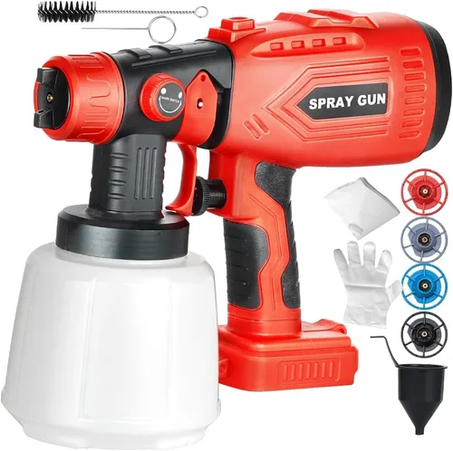 Pulverizador de pintura inalámbrico compatible con batería Craftsman de 20 V (solo herramienta) pistola de pintura HVLP de 200 W, 3 patrones de