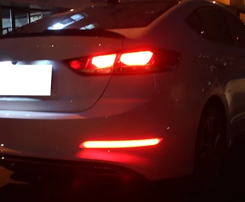 Miniatura 6 de iJDMTOY Luces reflectoras de parachoques LED de lente roja compatibles con Hyundai Elantra Sedán 2017 2018, función como faros antiniebla