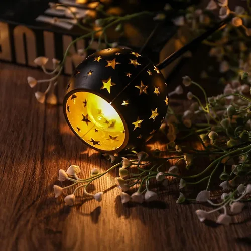 Miniatura 7 de Vigdur Guirnalda de luces tipo farol, tira de luces de estrella enchufable con 10 bombillas G40 transparentes y pantallas de plástico de estrella