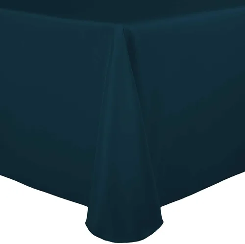 ULTIMATE TEXTILE Mantel ovalado de lino de poliéster de 60 x 84 pulgadas, color azul laguna Lagoon
