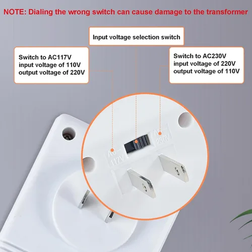 Miniatura 4 de Adaptador de viaje del convertidor de voltaje de 150 W, convertidor de corriente AC110V/120V a 220V/240V Step-Up & Down Transformador