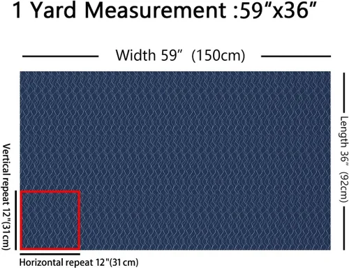 Miniatura 2 de The Yard - Tela geométrica para niños y niñas, línea ondulada, abstracta, decorativa, impermeable, tela para exteriores, azul marino, puntos Multi 30
