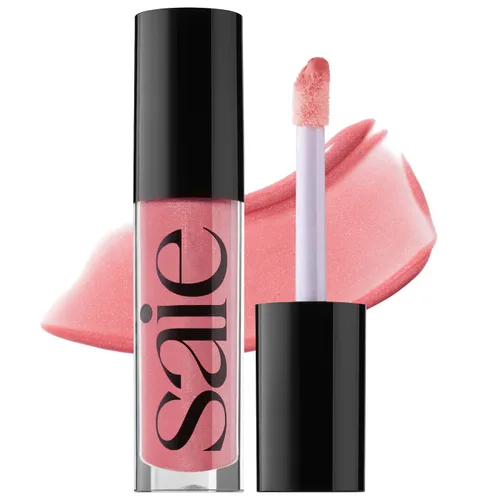 Saie Glossybounce - Brillo labial hidratante y aceite labial con tinte híbrido con ácido hialurónico y aceite de jojoba para labios no pegajosos,