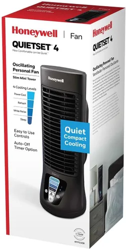 Miniatura 8 de Honeywell QuietSet - Ventilador de mesa personal, ventilador de escritorio personal oscilante con funcionamiento silencioso, 4 niveles de potencia