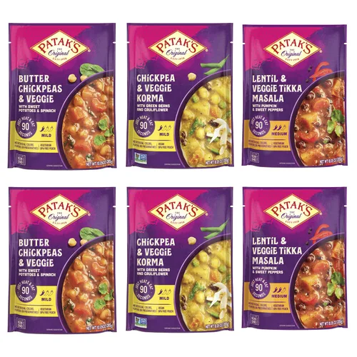 Miniatura 8 de Patak's Butter Chickpeas & Veggies – Comida vegetariana lista para comer – Curry indio suave con garbanzos, espinacas y verduras – Comida