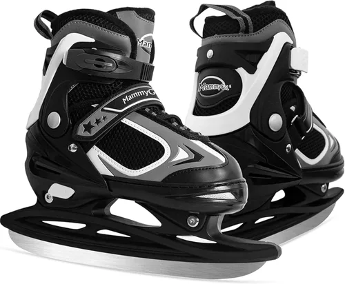 Miniatura 12 de MammyGol Patines de hielo ajustables para niños y jóvenes, patinaje juvenil, hockey, cordones, patinaje para principiantes, para niños de 4 a 12