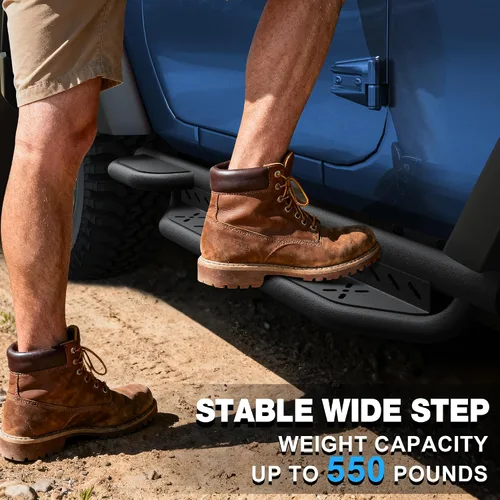 Miniatura 4 de Estribos para Wrangler JK 2007-2018, pasos de trabajo de acero resistente Heavy-Duty Work Steps, 550-LB Capacity, Easy Cab & Bed Access, Jobsite