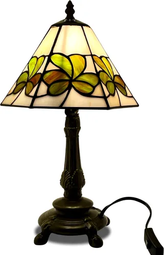 Miniatura 21 de KY&BOSAM Lámpara de Mesa Celta Irlandesa Tiffany Estilo Trébol Lámpara de Escritorio Luz Nocturna de Vidrio Emplomado 14 Pulgadas de Alto 8 Pulgadas