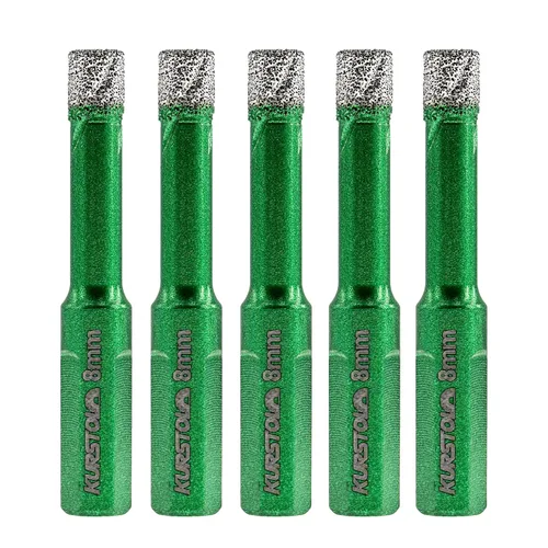 Miniatura 19 de Juego de brocas de diamante – Broca de azulejos de 1/4 5/16 pulgadas para azulejos de porcelana, cerámica, granito y mármol, vástago hexagonal