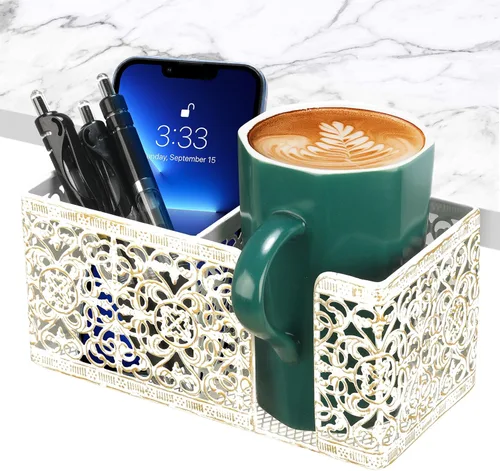 Miniatura 7 de Organizador de Escritorio con Clip para Escritorio Portavasos Portalápices para Almacenamiento de Escritorio Bebidas Soporte para Teléfono