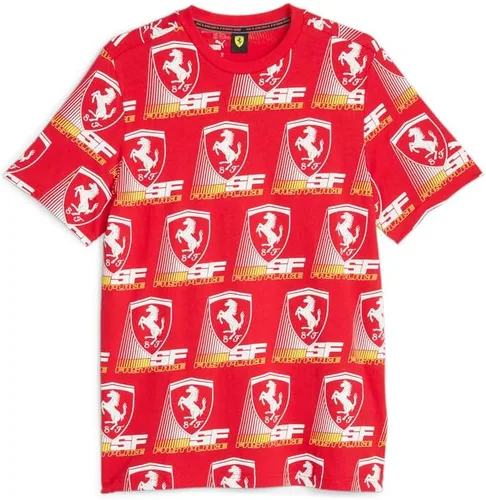 Miniatura 5 de PUMA Scuderia Ferrari Race All Over Print Cuello Redondo Manga Corta Casual Tops Casual Tops Casual Rosso Corsa