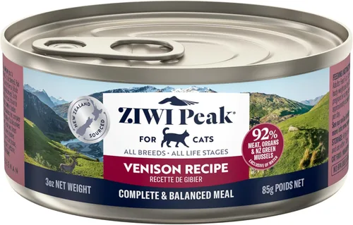 ZIWI Peak Comida Húmeda para Gatos – Totalmente Natural, Alto en Proteínas, Sin Granos, Ingredientes Limitados, con Superalimentos (Venado, Caja de