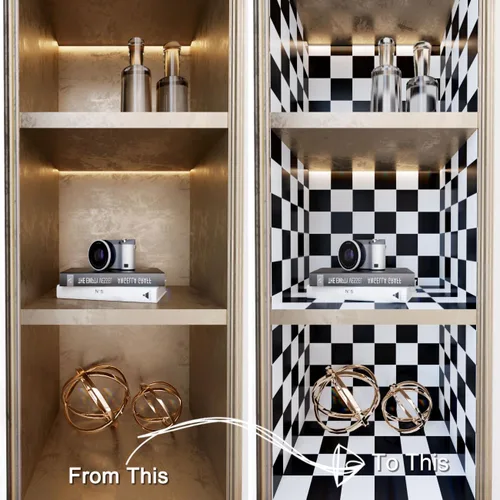 Miniatura 6 de Decotalk Papel Tapiz a Cuadros Despegar y Pegar para Salpicadero de Cocina Papel de Pared Blanco y Negro Decoración de Tablero de Ajedrez