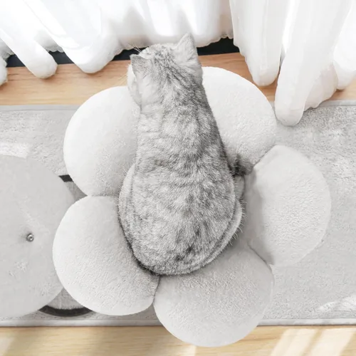 Miniatura 4 de Mavpet Árbol para gatos moderno de varios niveles, torre para gatos todo en uno con poste rascador, casas de árbol de flores para gatos