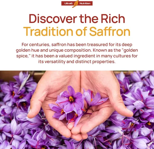 Miniatura 4 de Ultra6 Nutrition Happy Saffron Supplements - Suplemento de extracto de azafrán 100% puro para apoyo a la salud ocular, potenciador del estado