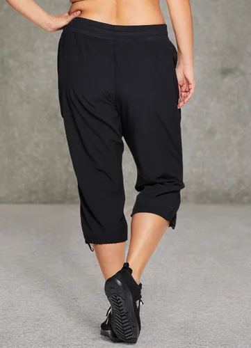 Miniatura 13 de RBX Active - Pantalón capri para mujer, talla grande, ligero, tejido, con cordón, estilo cargo