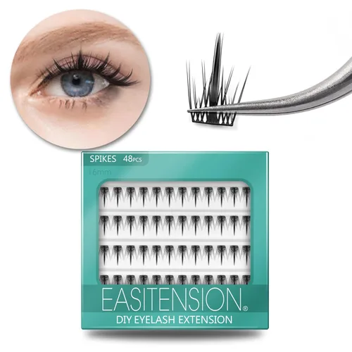 Miniatura 32 de Extensiones de Pestañas DIY Racimos de Pestañas 120 Racimos Pestañas Postizas Efecto 3D Pestañas Individuales Naturales Juego en Casa Kit