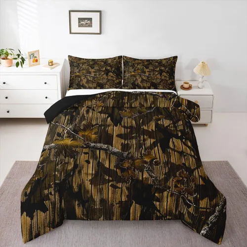 Miniatura 26 de Feelyou Juego de edredón de caza de patos para niñas y niños, edredón de patos de malardo, juego de ropa de cama de caza y pesca, juego de edredón