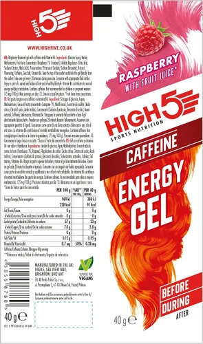 Miniatura 8 de High 5 Energy Gel Plus - 20 x 1.34 oz sobre - Frambuesa