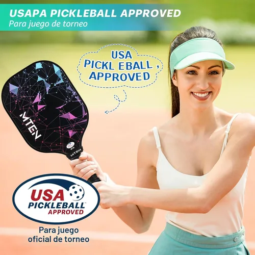 Miniatura 2 de Pickleball Paddles Set of 2 or 4, or Single Paddle – USAPA Approved Fiberglass Surface Pickleball Rackets Set for Men & Women Negro y azul*4