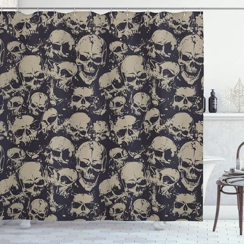 Miniatura 21 de Pingüino Shadow Fun cortina de ducha de tela con ganchos 69 x 70 pulgadas Azul pálido rosa pálido