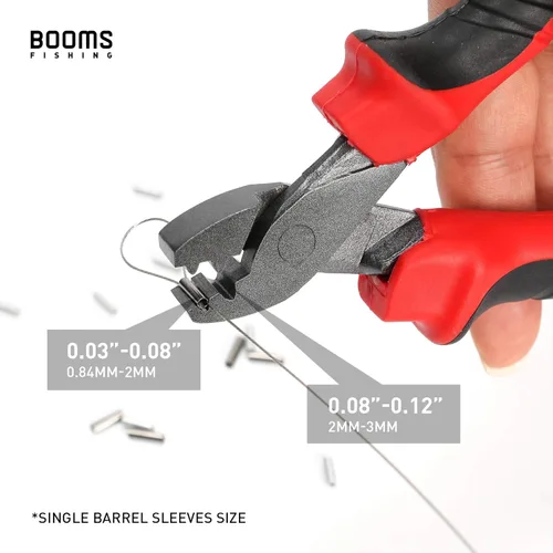 Miniatura 2 de Booms Fishing Herramienta de prensado de pesca CP2 para mangas de un solo barril, con 300 fundas