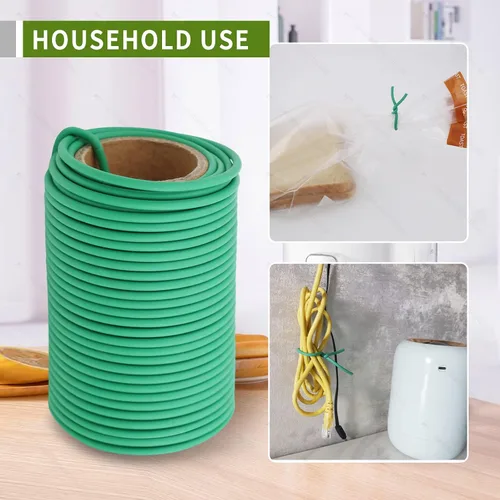 Miniatura 5 de Brida de alambre flexible para jardín, lazos suaves para plantas, soporte para plantas para apoyar y fijar ramas de plantación de jardín, Verde