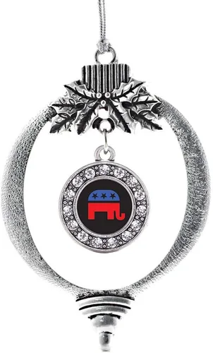 Miniatura 214 de Inspired Silver - Twin One - Adorno festivo de Navidad de plata - Adorno festivo de árbol de Navidad con dije de círculo y circonita cúbica