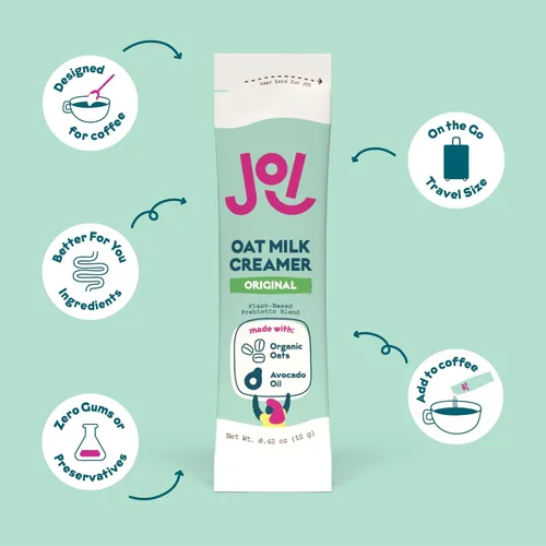 Miniatura 6 de Crema para café de leche de avena, endulzada en caja de 10 unidades de JOI - Superalimento, vegana, sin lácteos, a base de plantas, kosher, de larga