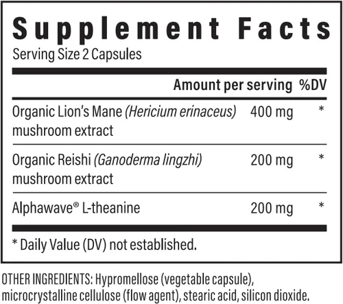 Miniatura 2 de Real Mushrooms Calm Lions Mane Cápsulas (90 unidades) – 400 mg extractos corporales fructíferos de melena de león orgánicos, 200 mg de Reishi