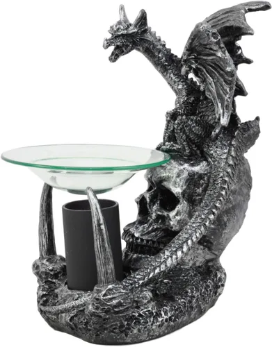 Miniatura 3 de Ebros - Osario gótico de dientes de sable, calavera, cementerio, dragón, quemador de aceite eléctrico o calentador de tartas, estatua decorativa