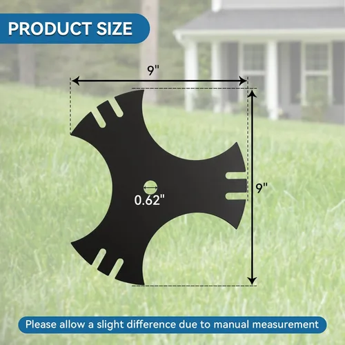Miniatura 4 de Edger Blade 781-0748 781-0748-0637 para Craftsman Troy-Bilt MTD Lawn Edger - Cuchilla de zanjadora Tri-Star de 3 lados de 9 pulgadas para bordeadora