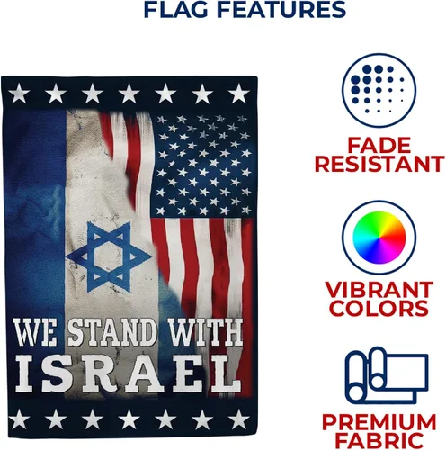 Miniatura 5 de We Stand with Israel Garden - Soporte de doble cara de 12.5 x 18 pulgadas, oramos por la amistad, bandera de israelí judío decorativo