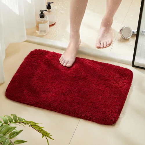 Miniatura 59 de TECHMILLY Alfombras Corredoras de Baño Super Suaves Peludas, Alfombras de Baño de Microfibra Gruesas Antideslizantes Absorbentes, Tapete de Baño
