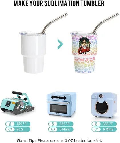Miniatura 5 de PYD Life Paquete de 24 vasos de chupito de sublimación de 3 onzas, vasos en blanco a granel, vasos de acero inoxidable con tapa y popote
