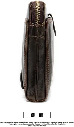 Miniatura 6 de Bolso de mano grande y largo de cuero para hombre, cartera de viaje, pasaporte, funda para teléfono celular, funda para tarjetas de crédito