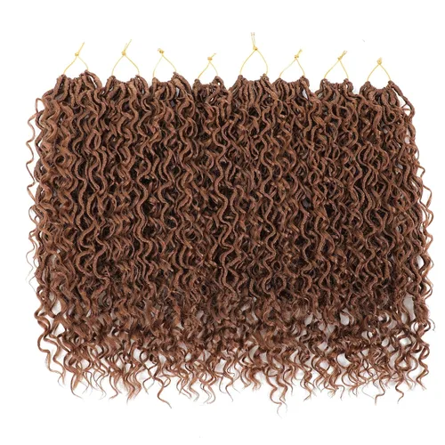 Miniatura 52 de 6 paquetes de cabello sintético rizado de Locs Crochet de 22 pulgadas, cabello de ganchillo estilo diosa, trenzas hippie sintéticas, extensiones
