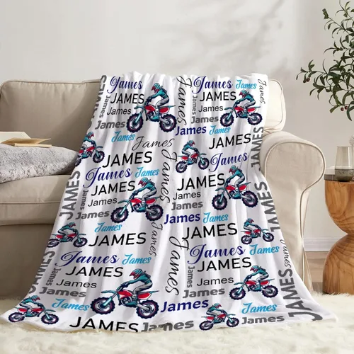 Miniatura 42 de Manta de motocross Racer deportes extremos estampada súper suave de franela de felpa ligera y acogedora para niños y hombres, regalo para sofá Dirt