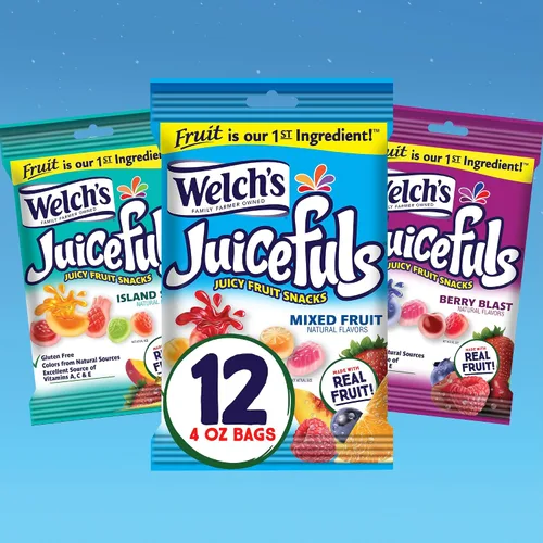 Miniatura 8 de Welch's Juicefuls - Bocadillos de frutas jugosas, salpicaduras de isla, sin gluten, bolsas de tamaño compartido de 4 onzas (paquete de 3)