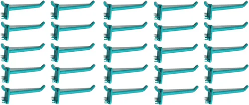 Miniatura 10 de JSP Manufacturing Ganchos de plástico verde azulado para garaje/herramientas/almacenamiento/organización/joyería/manualidades - 2 pulgadas, 4
