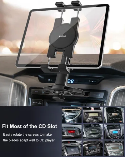 Miniatura 6 de Soporte para tablet con ranura de CD para automóvil, altura ajustable, soporte para tableta de automóvil, reproductor de CD, bandeja de CD ultra