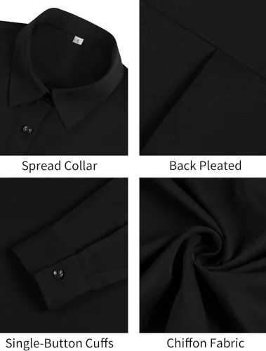 Miniatura 4 de Camisas de manga larga con botones para mujer, básicas, clásicas, suaves, con cuello a la moda, elegantes y casuales