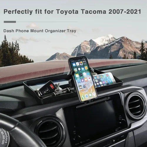 Miniatura 5 de Bandeja de almacenamiento de mesa de tablero de consola central de automóvil ABS para Toyota Tacoma 2016-2020, organizador de instrumentos, soporte