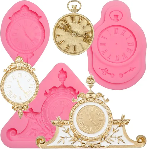Moldes de silicona grandes para reloj, estilo vintage Steampunk, moldes de chocolate para decoración de tartas con temática de viaje steampunk,